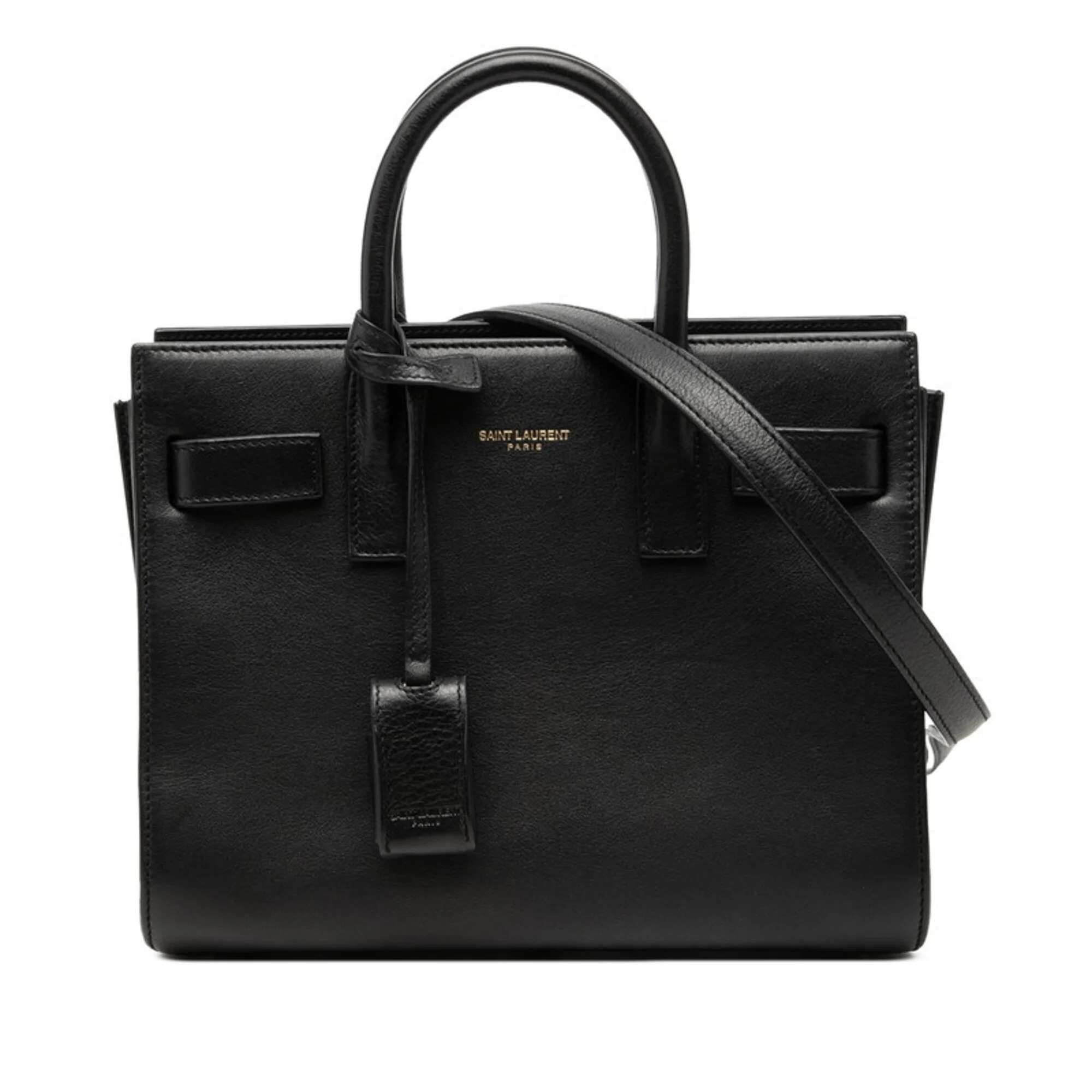 Saint Laurent Sac De Jour Nano Handbag Shoulder Bag 2way 340778 Black Leather...